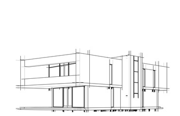  architectural drawing 3d illustration
