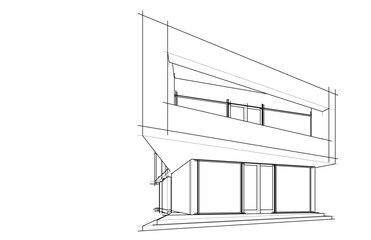  architectural drawing 3d illustration