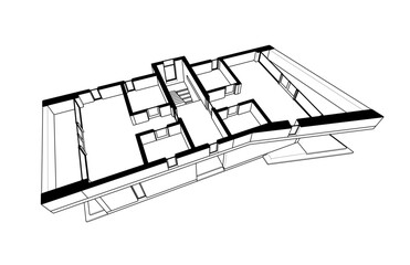  architectural drawing 3d illustration