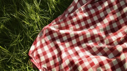The Checkered Blanket on Grass