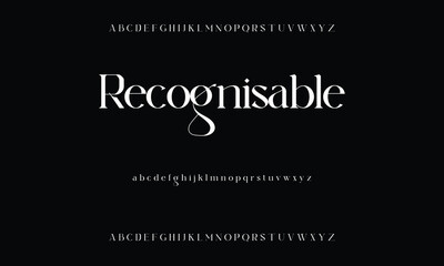 Elegant and modern serif alphabet font uppercase and numberfonts victorian typeface