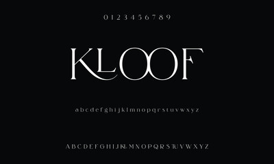 Obraz premium Classic serif font alphabet letters fancy gentle typographic design. Elegant anthique typography. Retro slick serif letter set for wedding card, restaurant menu, headline, lettering. Vector typeset