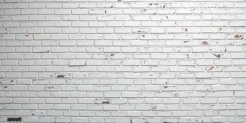 Obraz premium White grunge brick wall with distressed and weathered texture, perfect for urban, industrial, vintage backgrounds, grunge, vintage