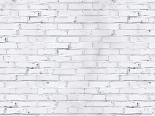 Fototapeta premium White textured brick wall with a grunge effect, perfect for adding a vintage touch to your designs, vintage, grunge