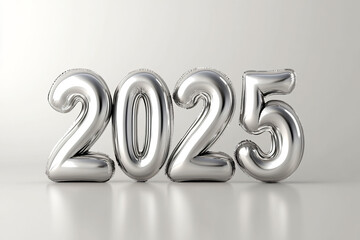 Sleek Silver 2025 Balloons Minimalist Elegance