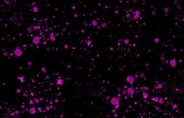 Abstract purple particles lights with black background wallpaper banner, shining particles on black surface, festive holiday concept