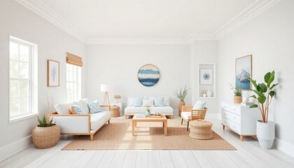 Contemporary Coastal Rich Interior of Homes with light, airy tones, soft blues