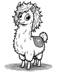 Fototapeta premium Cute Fluffy Llama with Big Eyes