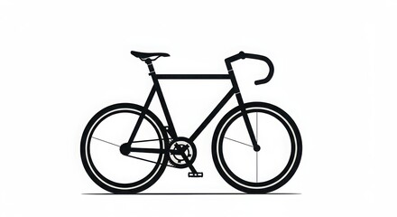 Fototapeta premium Cycle black and white Silhouette isolated background, Silhouette of a carbon fiber road racing bicycle