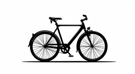 Fototapeta premium Cycle black and white Silhouette isolated background, Silhouette of a carbon fiber road racing bicycle