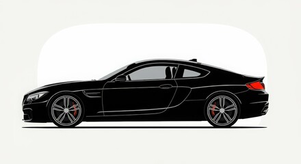 Car Silhouette white background, Sports car silhouette vector artwork on white background