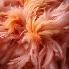 abstract background of peach colored feathers,.