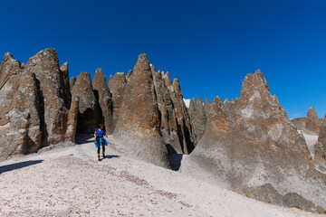 Pampachiri Stone Forest in Andahuaylas Peru. It is a spectacular rocky landscape in pointed or...