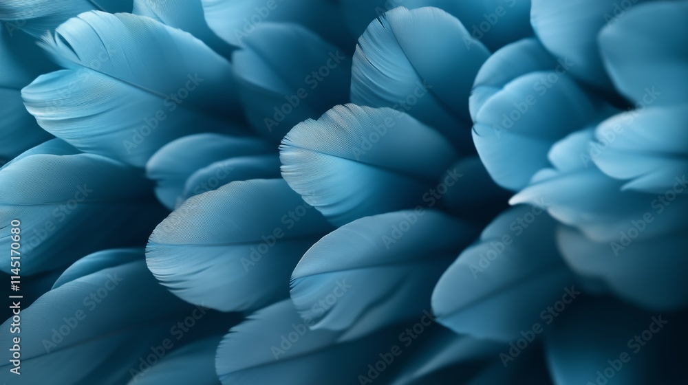 Aufkleber blue delicate feathers create a soft and textured background in a serene atmosphere