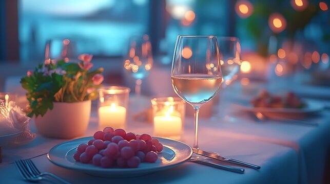 A refined dining table featuring neutral linens premium cutlery and artistic plating under soft warm lighting for a luxurious feel