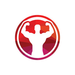 Strong Human Gym Logo Vector Illustration