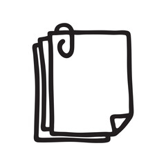 Doodle Notepad icon handdrawn with ink pen. Line art style graphic design element. PNG isolated on transparent background and vector illustration