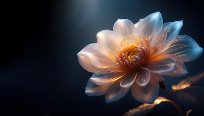 Fototapeta premium Delicate ethereal flower, generative ai