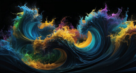Vagues abstraites multicolores