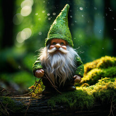 Mignon petit lutin dans un bois myst&eacute;rieux