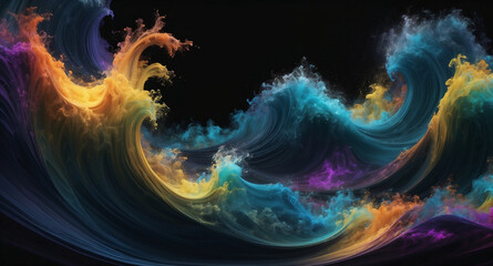 Vagues abstraites multicolores