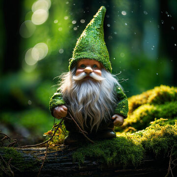 Mignon petit lutin dans un bois myst&eacute;rieux