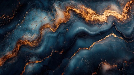 Abstract swirling patterns of blue and gold, evoking a sense of depth and movement.