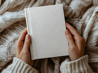 Blank Book Cover Mockup in Cozy Setting