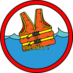  boating safety vector illustration isolated on white background