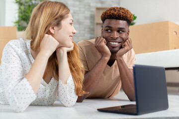couple relaxing during home renovation