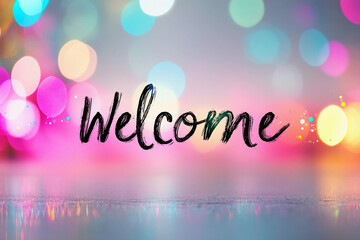 Stylish Welcome Script Text, welcome  lettering 