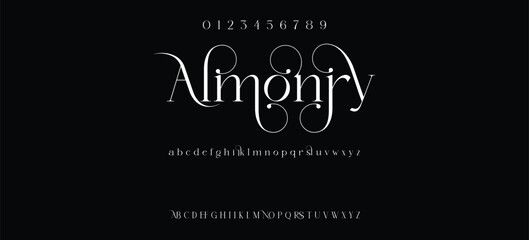 Luxury sharp serif display font vector
