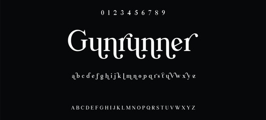 Luxury sharp serif display font vector