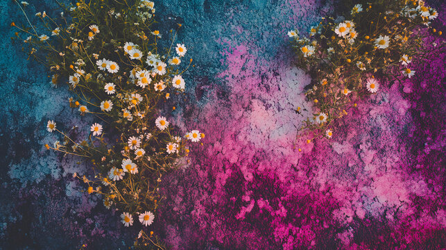 A striking combination of finely ground weed and fresh buds spread across a vivid tie-dye patterned ground.