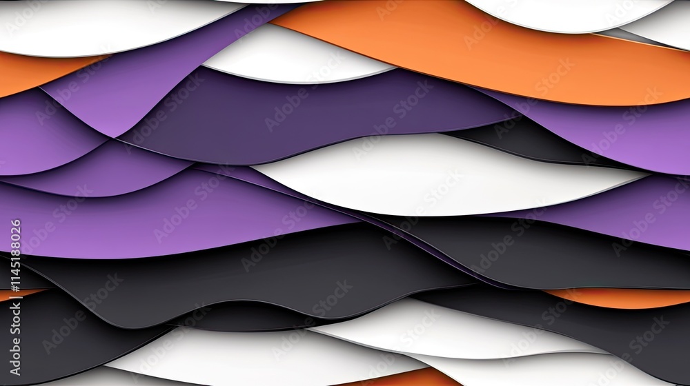 Poster abstract background showcases three-dimensional curves in deep colors, creating a sense of movement 