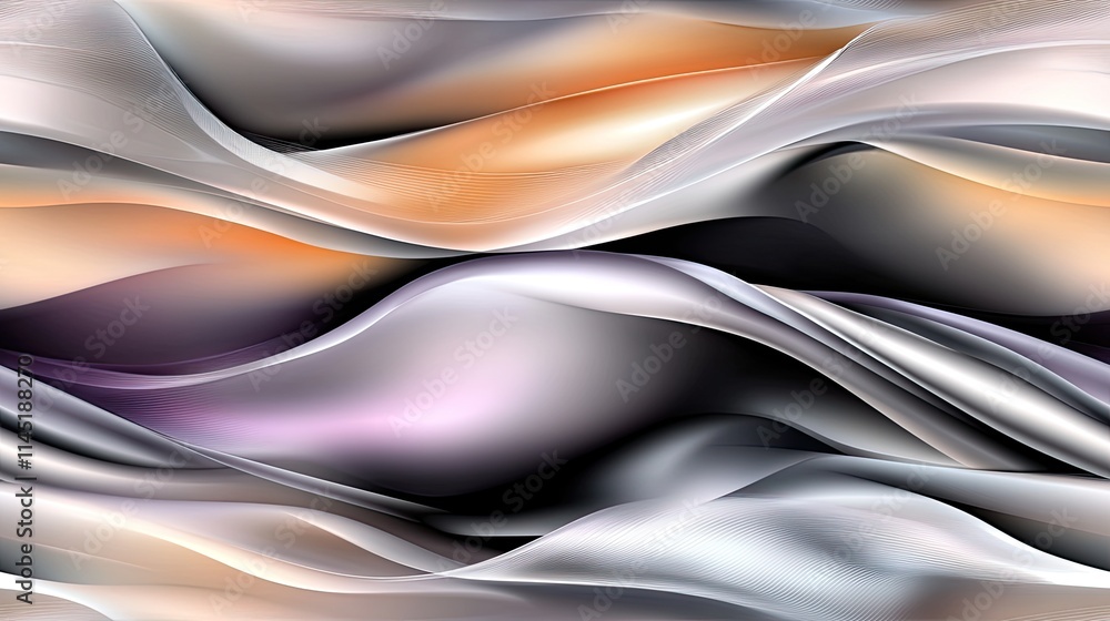 Poster abstract background showcases three-dimensional curves in deep colors, creating a sense of movement 