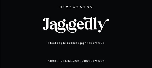 Luxury serif font in modern style. Elegant wedding alphabet letters font and number. Typography Luxury classic lettering serif fonts decorative vintage retro logo