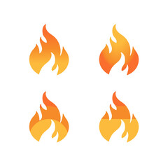 Fire icon. Red flame icon on white background. Vector.