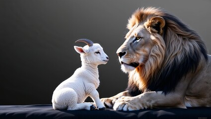 Profile of a Serene White Lamb with a Gentle Expression, Soft Wool Glowing in Natural Light, Capturing the Essence of Peace, Purity, and Tranquility in a Beautifully Calm Moment