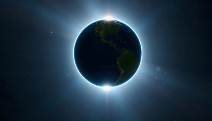 Obraz premium Planet Earth Solar Eclipse Space Galaxy