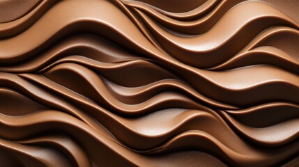 Fototapeta premium Mocha Mousse A wavy, sculptural pattern in mocha tones, with smooth flowing textures creating a dynamic and artistic appearance