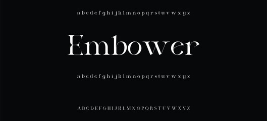 Elegant minimalist serif alphabet display font vector. Decorative typography style