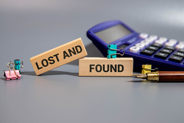 lost found text on an open notepad against the background of money