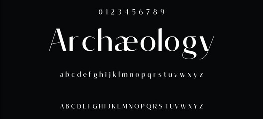 Elegant alphabet letters serif font and number. Classic Lettering Minimal Fashion. Typography fonts regular uppercase, lowercase and numbers. vector illustration