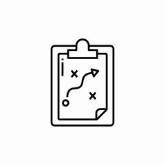 football soccer tactics clipboard icon sign vector
