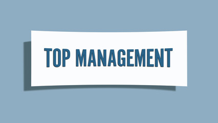 Top Management.. A card isolated on blue background.
