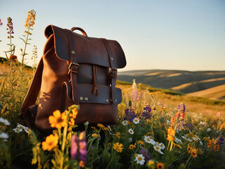 Obraz premium bag on the flower field 