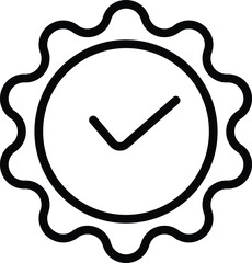 Simple black checkmark symbol for intuitive interface design and task completion