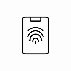 phone finger print safety icon sign vector