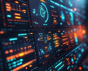 Obraz premium A glowing dashboard tracking automated workflows in a bright control center